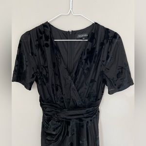 Elensa black and velvet floral midi dress